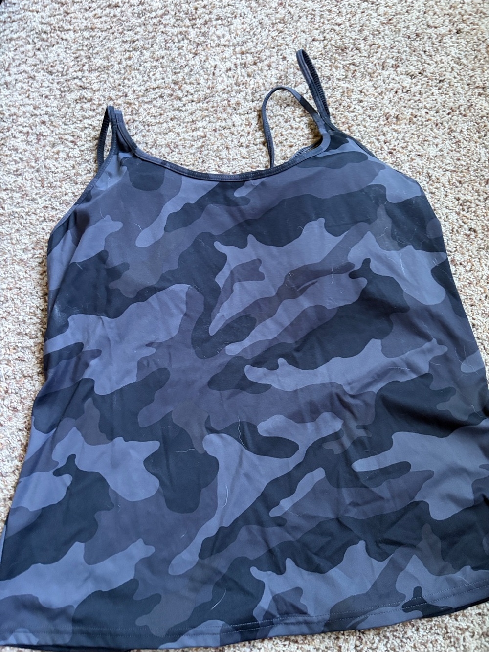 Old Navy Black & Gray Camo Cami Tank